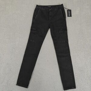 Black Orchid Camille Skinny Jogger Pants Womens 26 Cargo Zipper Hem Vintage Blac